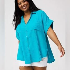 Torrid Relaxed Button Down Dolman Shirt Womens 2x 18-20